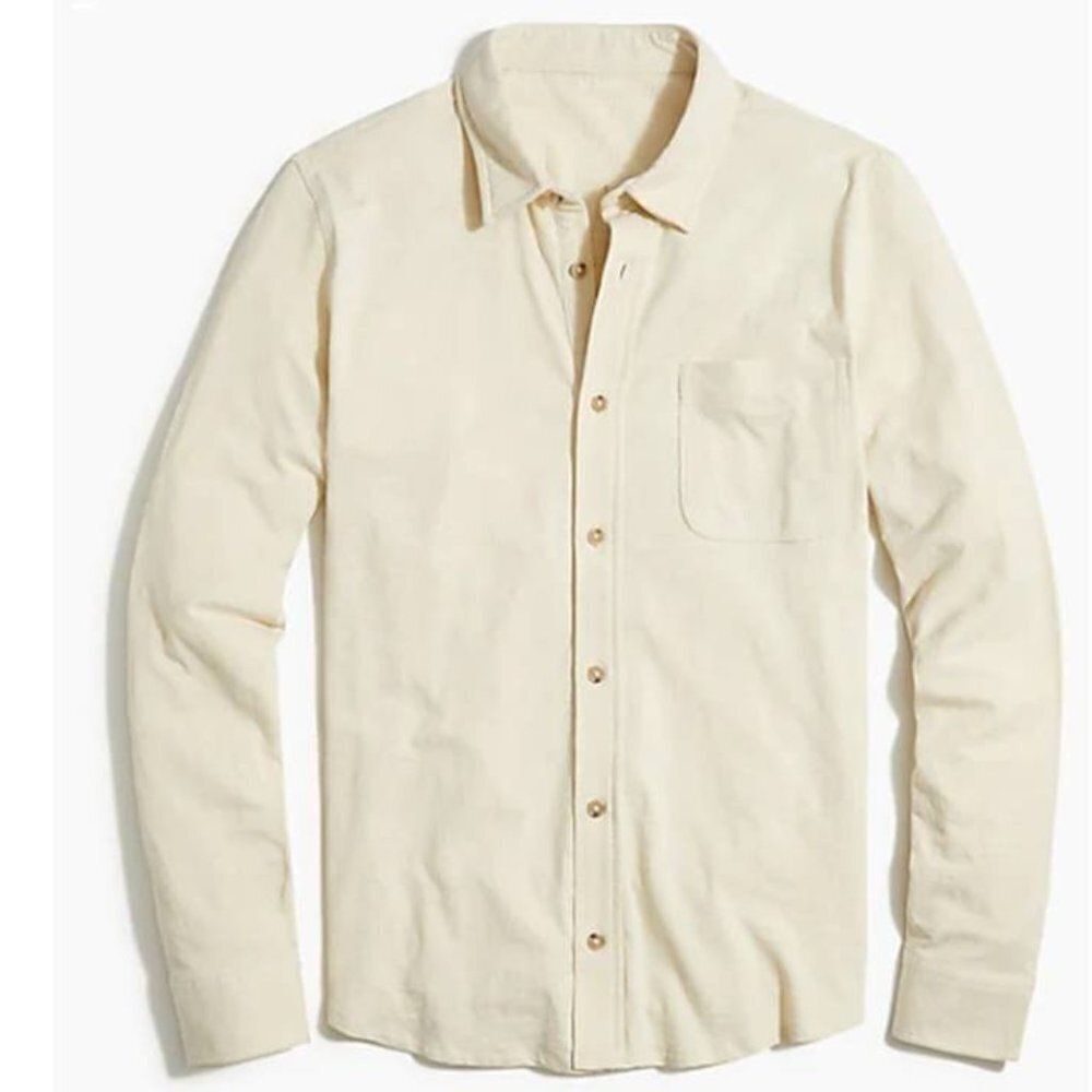 J CREW MEN Knit Button-Down Cotton Shirt